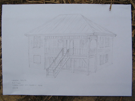 IMG 0345 Tekening van huis in Corozal