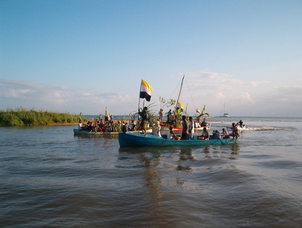 IM004404 Naspelen van de aankomst Garifuna in Belize