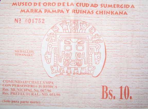 IMG 8319a Toegangsticket Museo del Oro en Chincana complex