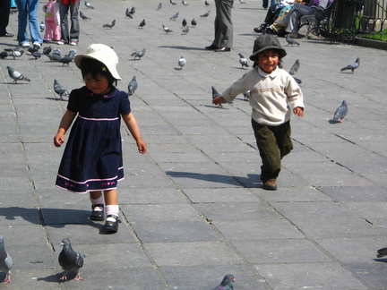 IMG 8764 Kinderen met duiven op Plaza Murillo