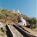 Cholula trap naar kerk op piramide