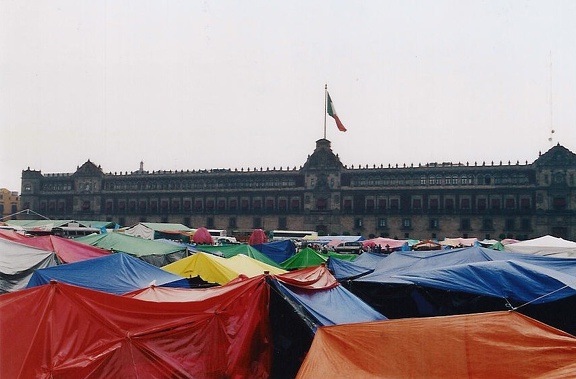 Mexico City Zocalo Teacher strike 2