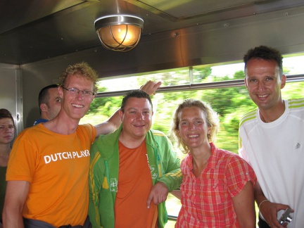 2008 Pan-Col 286 - Eelco, Pim, Bas en Marco op het balkon