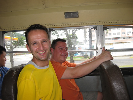 2008 Pan-Col 044 - Marco en Pim in de bus (let op, marco verliest hier zijn camera)