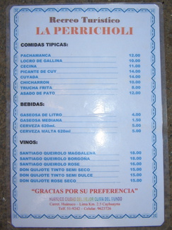 IMG 3668 De menukaart 12 Sol 3 euro