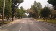 Broad lanes in Zona 10, without any car due to Semana Santa