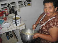 Olga aan het koken