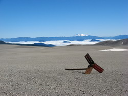 Wegwijzer richting Baños en Ruta los Americanos