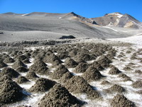 Glacier with sand dunes