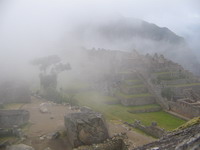 Het werd steeds mistiger op de Machu Picchu