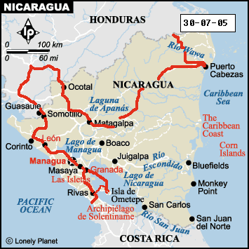 Route door Nicaragua, laatst bijgewerkt 09-09-2004, in Granada