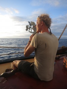 Eelco with the sextant